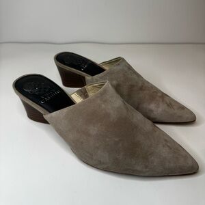 Vince Camuto Hayden Leather Suade Slip on Mules Sz 7.5